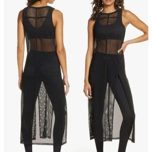 Blanc Noir Black Taiyo Mesh Pullover Coverup Tunic